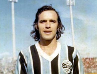 Valdir Espinosa com a camisa do Grêmio