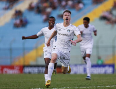 Jogadores do Grêmio em comemoração na Copinha