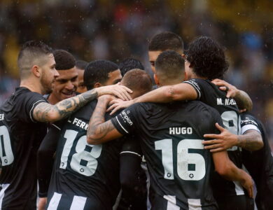 Jogadores do Botafogo reunidos