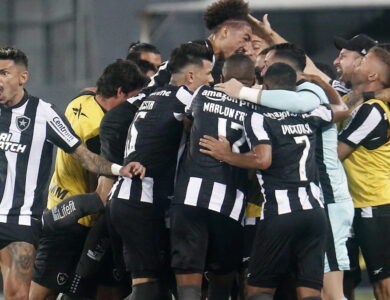Jogadores do Botafogo em comemoração